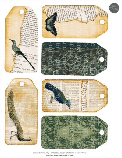 Book Page Tags - Hither and Yon Studio