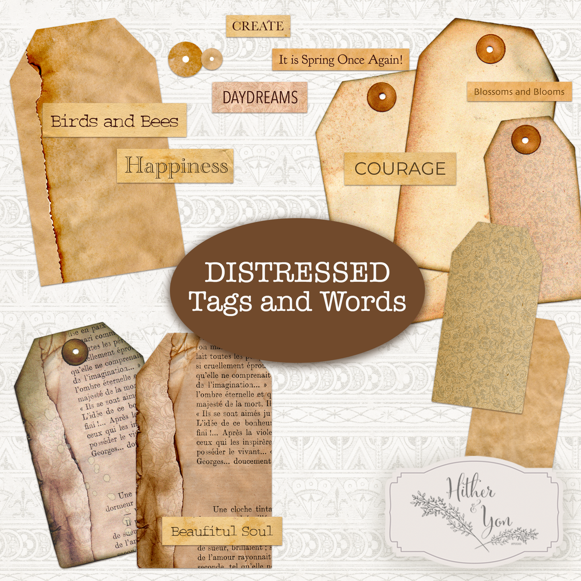 Junk Journal tags for download