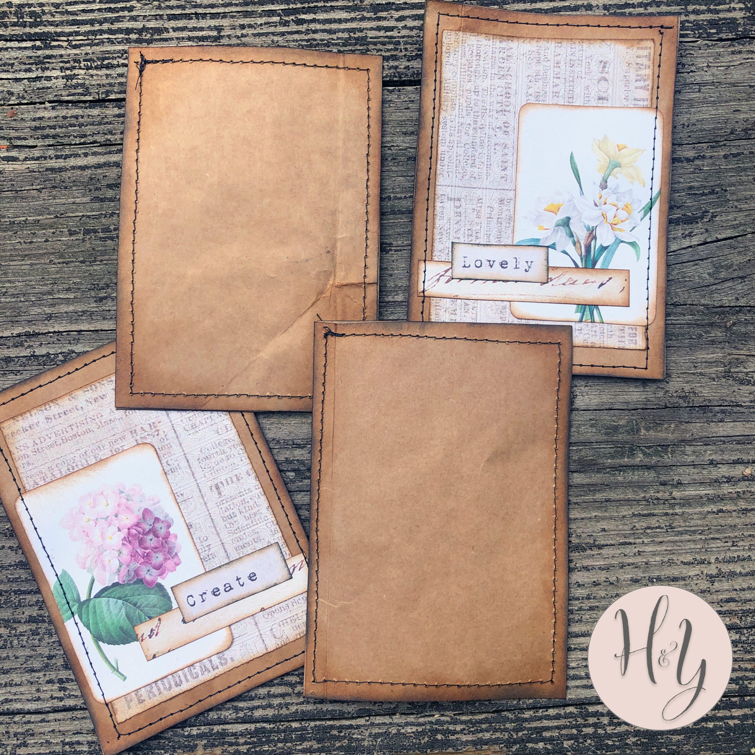 OOAK Handmade Journaling Cards