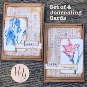 handmade journaling cards set of 4