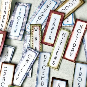 Distressed Vertical Winter Word Labels