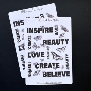 Chunky Words and Butterflies Sticker Sheets