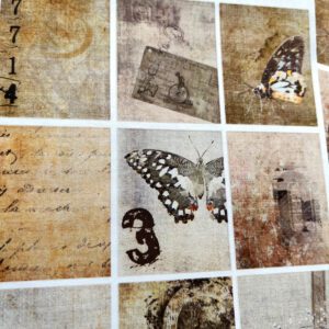 grungy sticker sheets moths butterflies and numbers