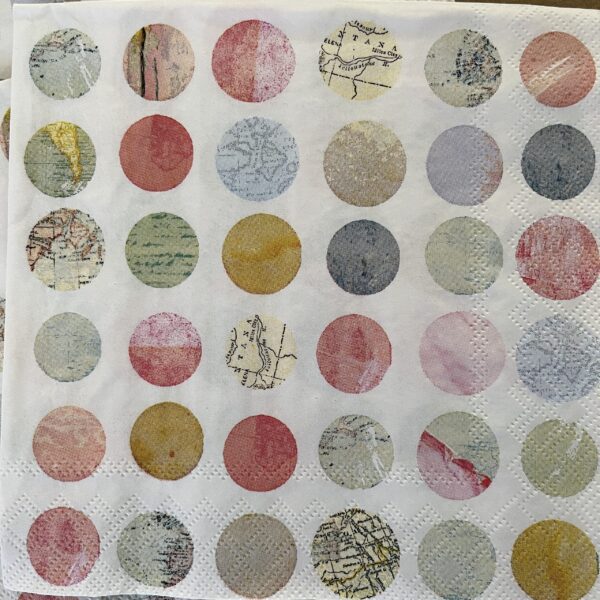 decoupaging supplies collage paper napkins dots circles
