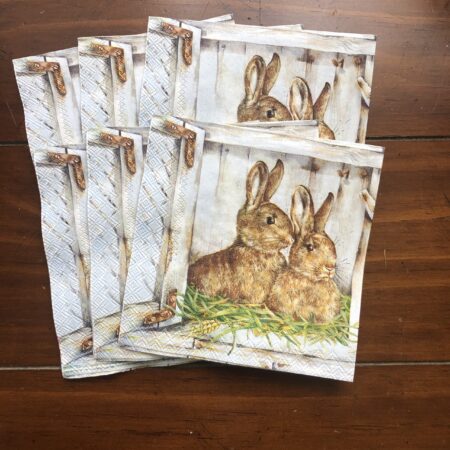 decoupage napkins spring bunnies easter theme
