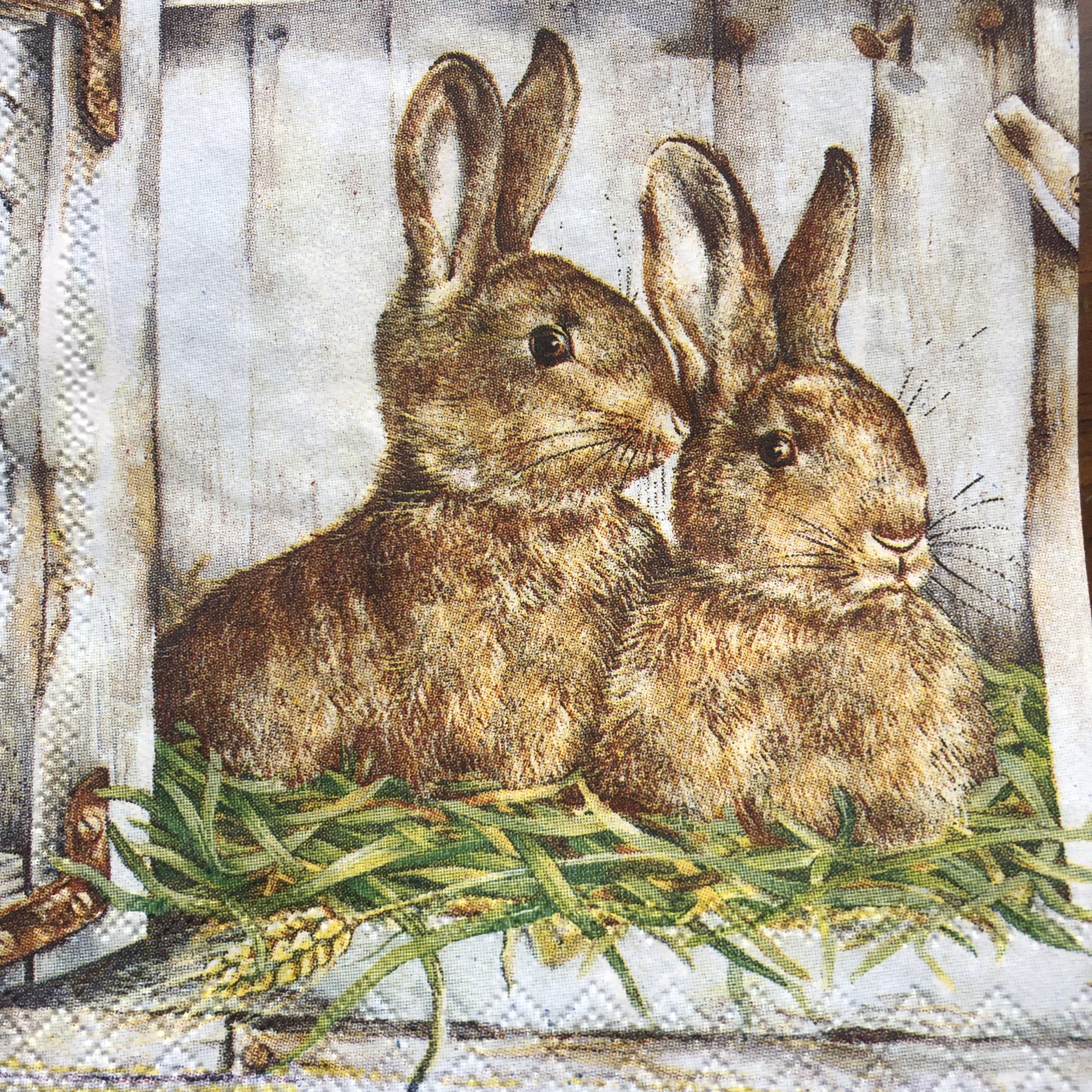 decoupage napkins spring bunnies easter theme