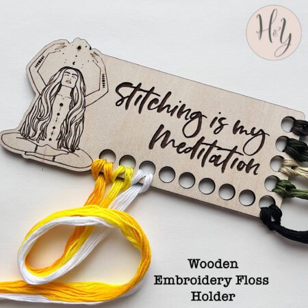 wooden embroidery floss organizer