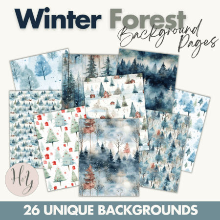 Digital Paper Pack Winter Forest