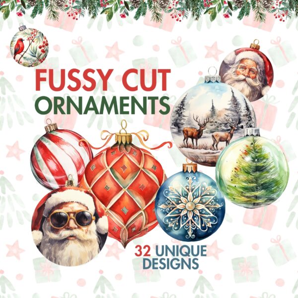 fussy cut christmas ornaments