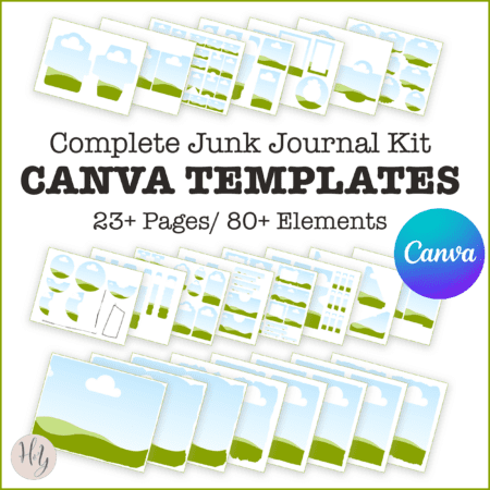canva templates junk journal kit