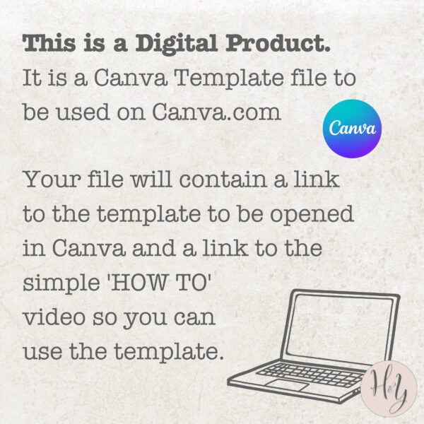 Digital Download information image for Canva Template Slotted Pockets