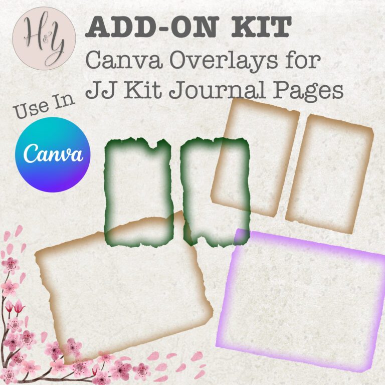 java journal template java tempolate java journal... Overlays Add-On for Complete Junk Journal Canva Templates - Hither and ...