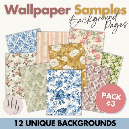 product image for vintage wallpaper samples digital papers