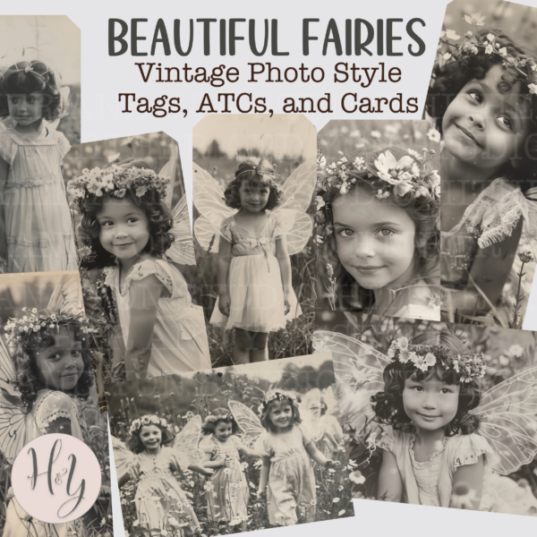 Beautiful Fairies Vintage Photos Tags and ATCs Product Image