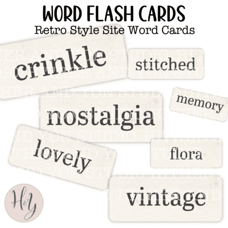 product image for vintage flashcard words