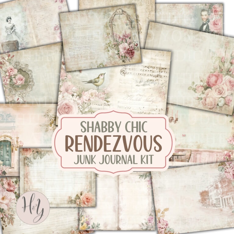 Shabby Chic "Rendezvous" Junk Journal Kit