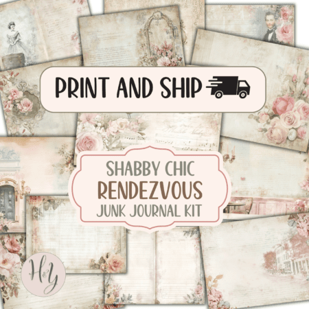 Shabby Chic Pink Junk Journal Kit PRINT AND SHIP