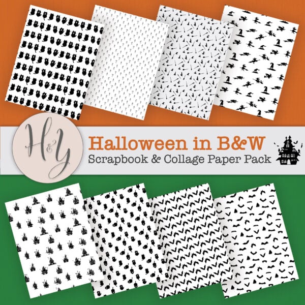 Halloween Collage Papers and Patterned Halloween Papers