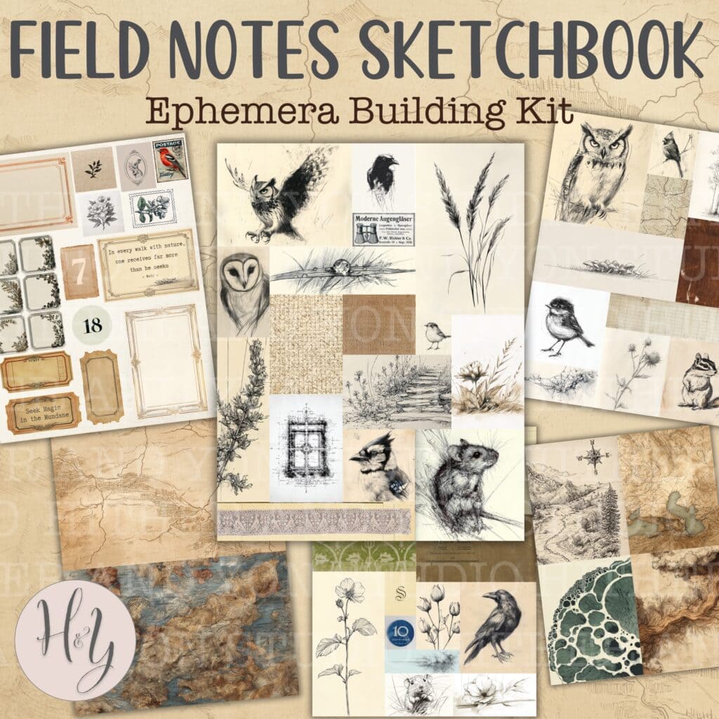 Field Notes Sketchbook Ephemera Building Kit - Hither and Yon Studio
