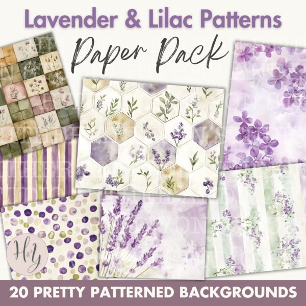 Digital Paper Pack - Lavender and Lilac Backgrounds