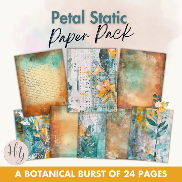 Shop Image for Petal Static Digital Paper Pack for junk journals scrapbooking and card making