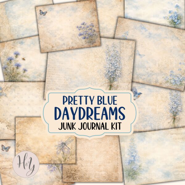 Pretty Blue Daydreams Junk Journal Kit
