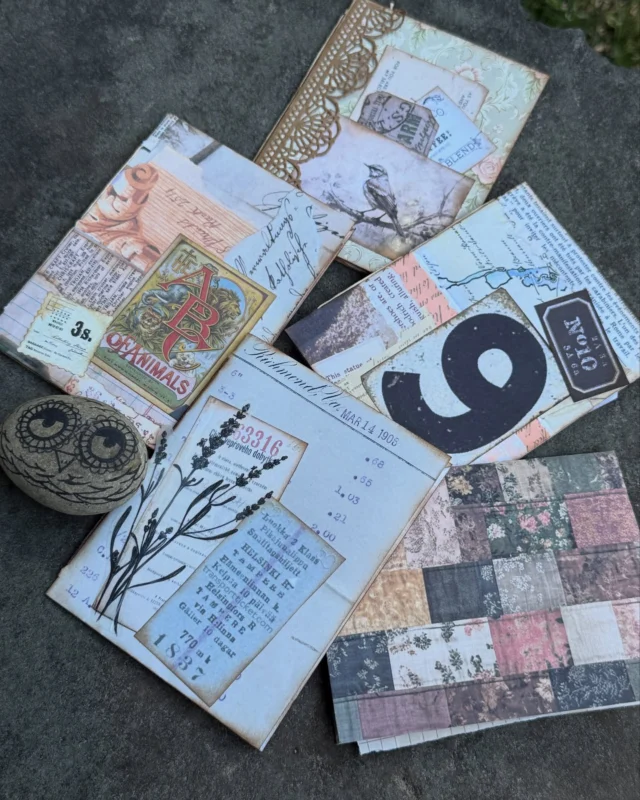 Fold, stitch, tuck… and voilà! 🪄
I’ve been in a notebook-making groove lately, and these folded folios are the result—a fun little stack of stitched minis made with layered papers, vintage ephemera, soft tea-dyed pages, and a sprinkle of charm. Each one has its own vibe, from elegant wallpaper prints to number labels and botanical touches.

They’re the perfect size for scribbles, quotes, or tucking into a larger journal—simple to make, endlessly customizable, and oh-so-satisfying to hold.

Just sharing to spark a little paper inspiration on this Friday 💫
Which one’s calling your name?

#junkjournalinspo #paperfoldingfun #vintagestyle #folionotebook #ephemeramagic #miniartbook #junkjournalcommunity #stitchedpaperlove #papercraftingjoy #creativeplay
