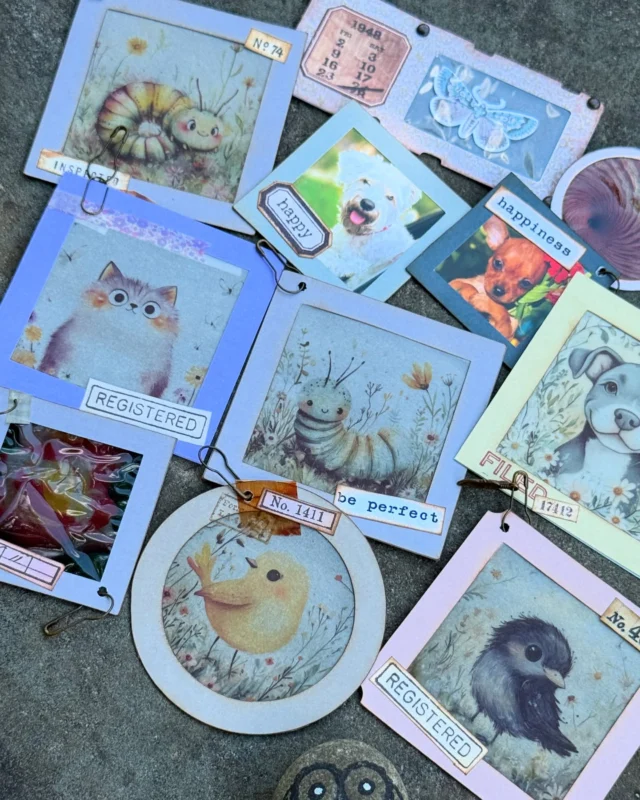A variety of cute #specimenslides 
🐶🐥🦋

#hitherandyonstudio #junkjournalinspo #junkjournalideas #junkjournaling #junkjournalbeginner #scrapbusterproject #papercraftingaddict