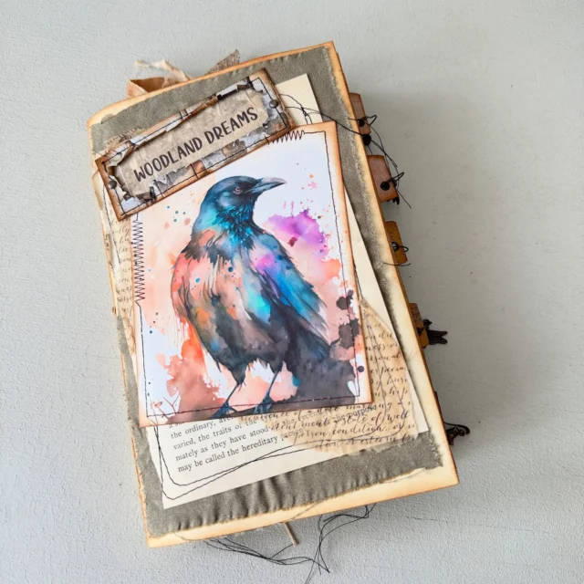 Beautiful new handmade journal in the shop. The Woodland Journals Vol 3 - Crow is now available for purchase at hitherandyonstudio.com 🐦‍⬛