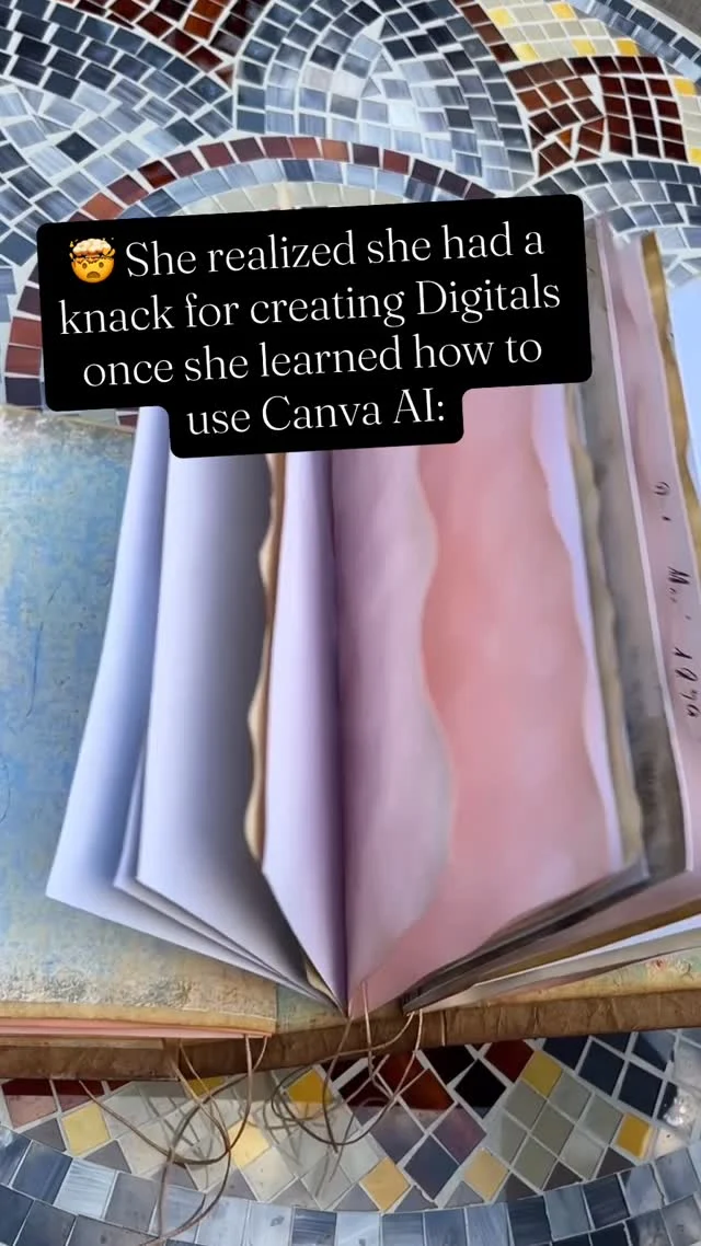A friend told me the other day she thought making her own digitals would be way too hard. She figured you had to be an artist, buy fancy software, or spend hours learning new tools.

I laughed and told her it’s actually so simple with Canva AI — even the free version!! 

All you do is type in a few words and it creates gorgeous backgrounds. pages and elements for your junk journals in seconds.

She couldn’t believe it until I showed her the exact prompts I use. That’s when it clicked for her! 

I am telling you …anyone can do this.

And…I made a free list of 200 Canva AI prompts for beginners so you can do it too! If you want it, comment “LIST” and I’ll send it to you so you can start making your own digitals today and show off your skills!